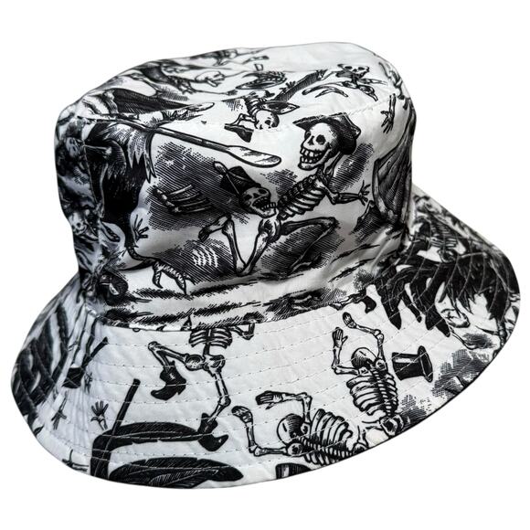 Espolon Tequila Reversible Bucket Hat Skulls Embroidered Logo White Black - Picture 6 of 13